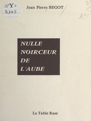 cover image of Nulle noirceur de l'aube